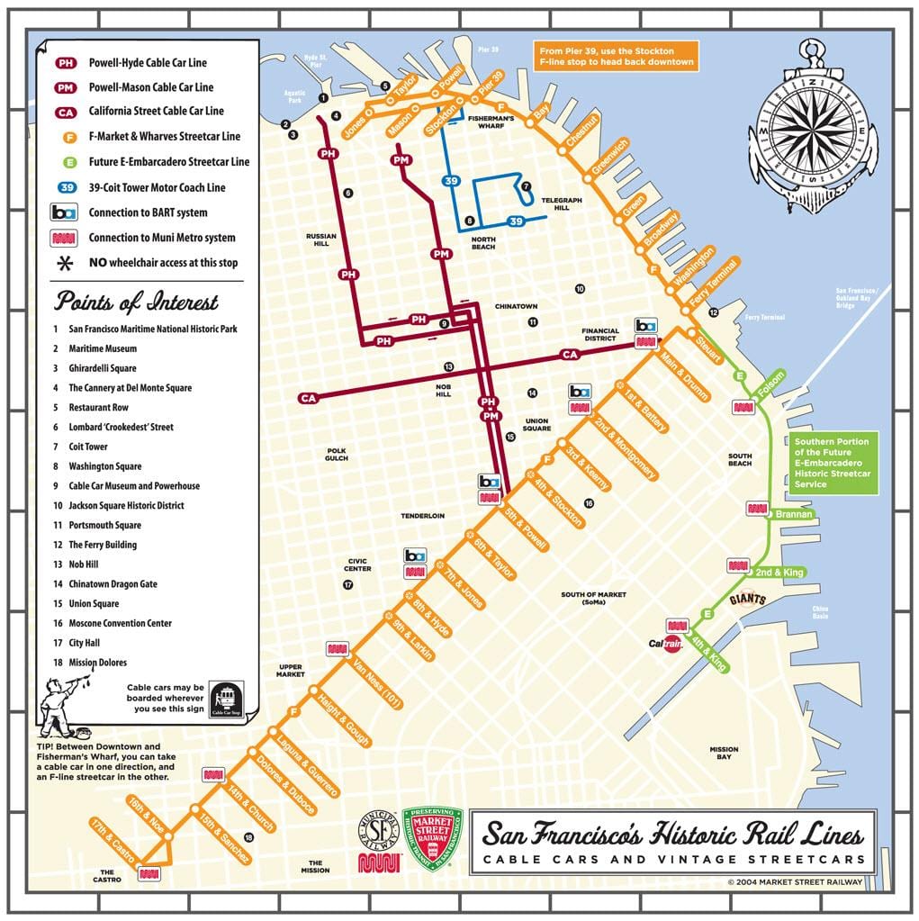 SFO تراموا نقشه
