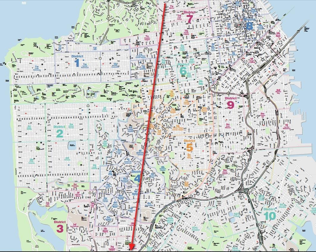 نقشه از San Francisco مه