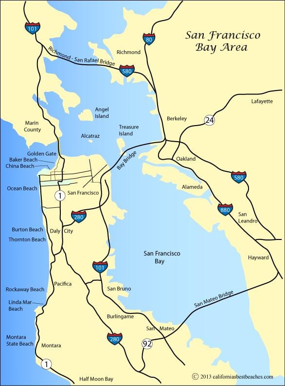 نقشه از San Francisco, سواحل