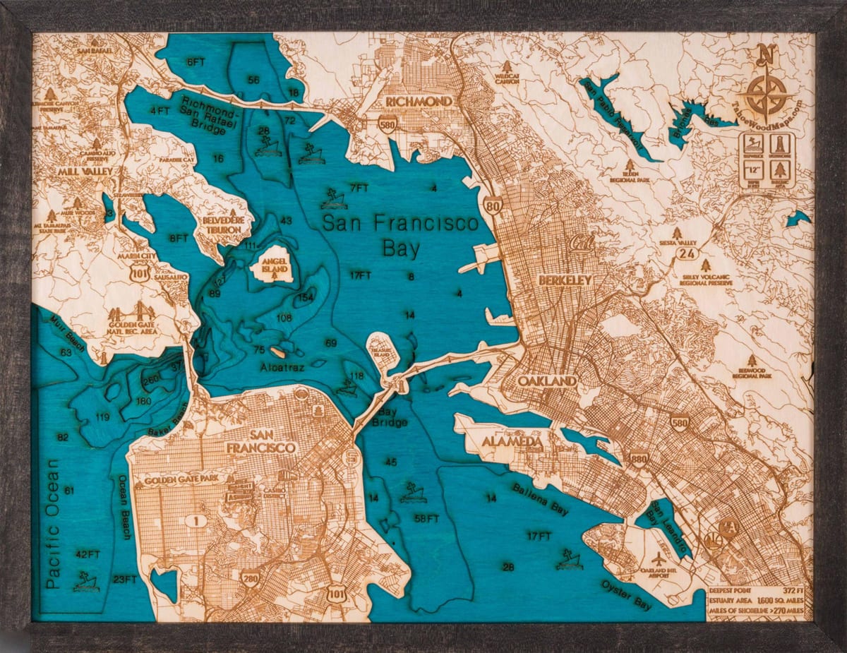نقشه از San Francisco چوب