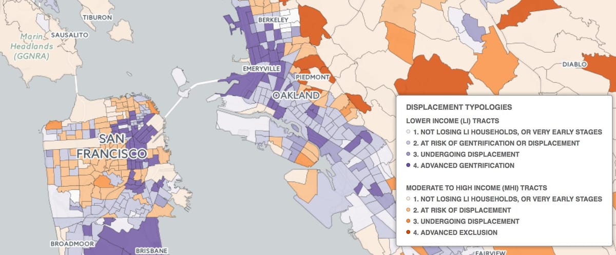 نقشه از San Francisco gentrification