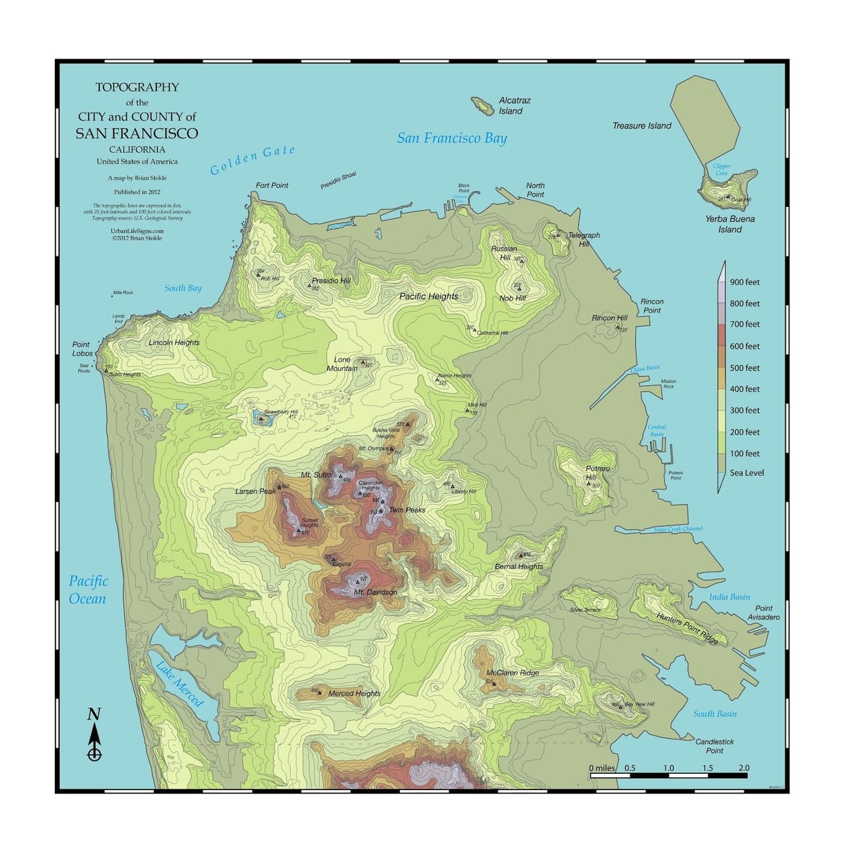 نقشه از San Francisco, topo