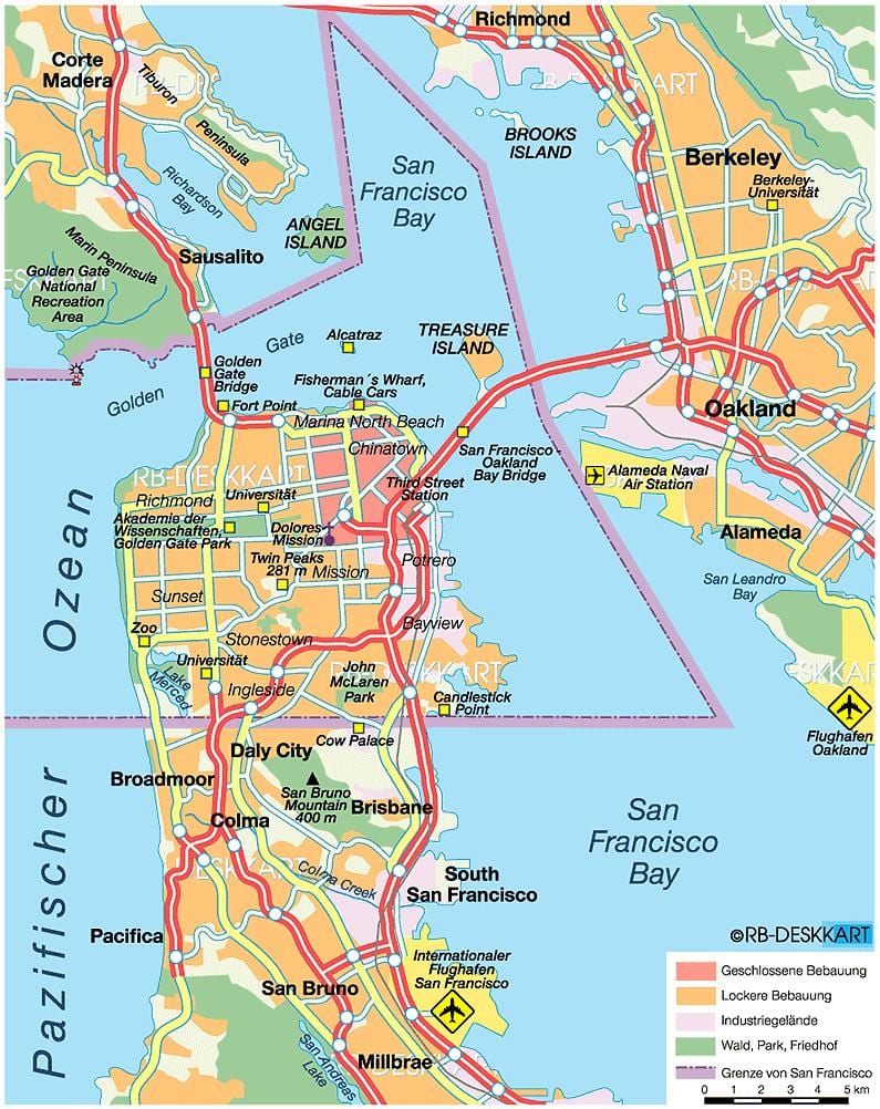 نقشه از east bay شهرستانها