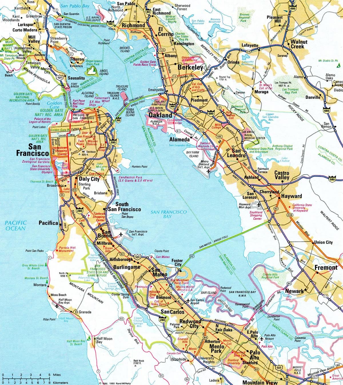 نقشه از منطقه خلیج آزادراه 