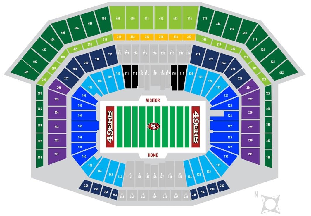 نقشه از 49ers پارکینگ