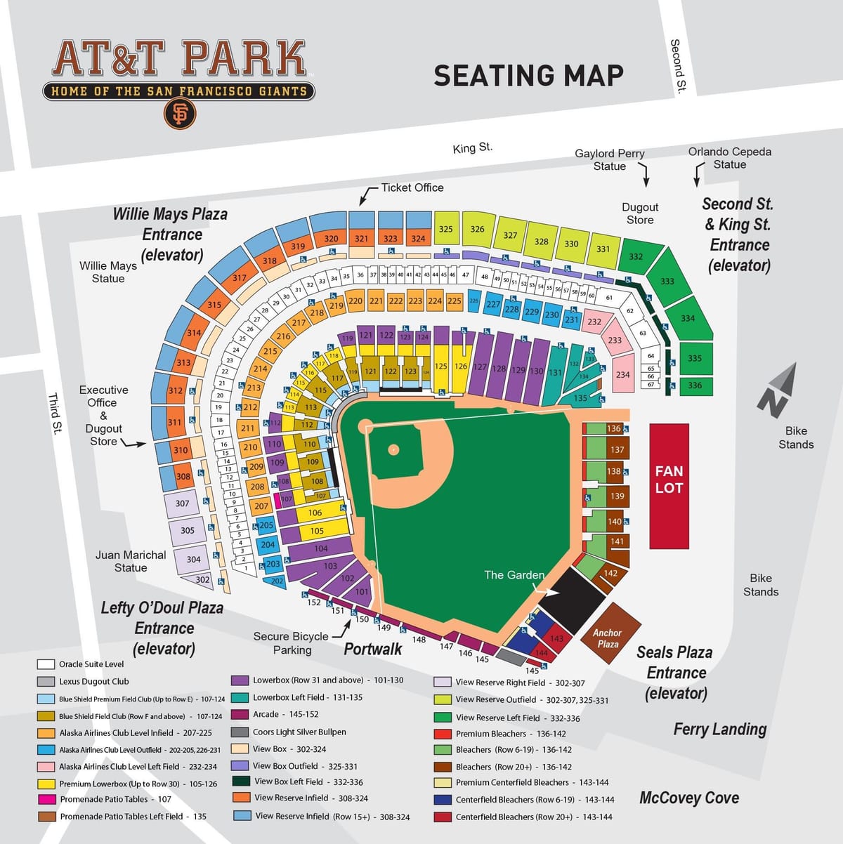 at&t park 3d, صندلی نقشه