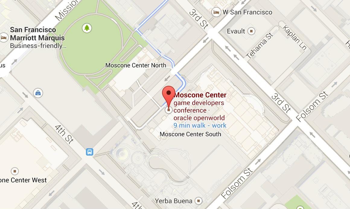 نقشه از مرکز moscone در سان فرانسیسکو