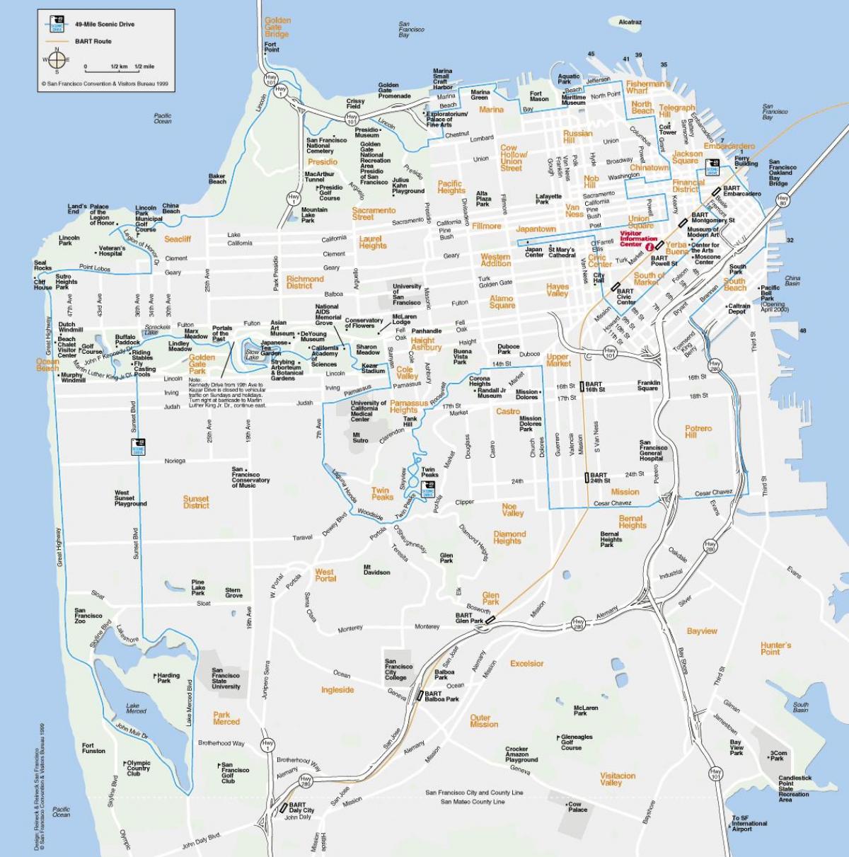نقشه از San Francisco, نشانه