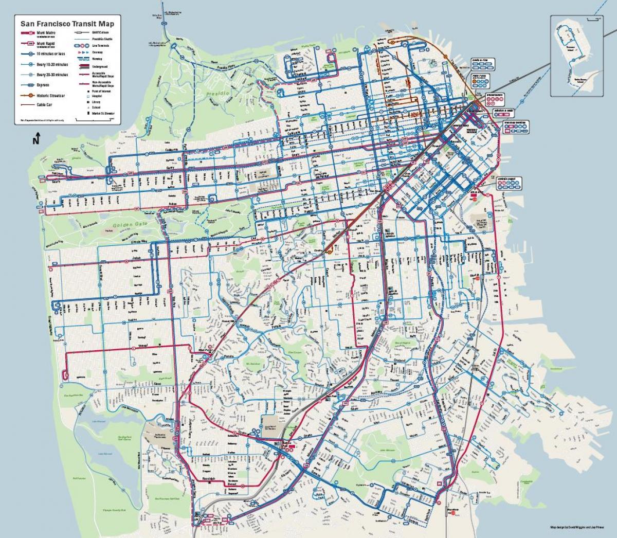 سان فرانسیسکو سیستم اتوبوس نقشه