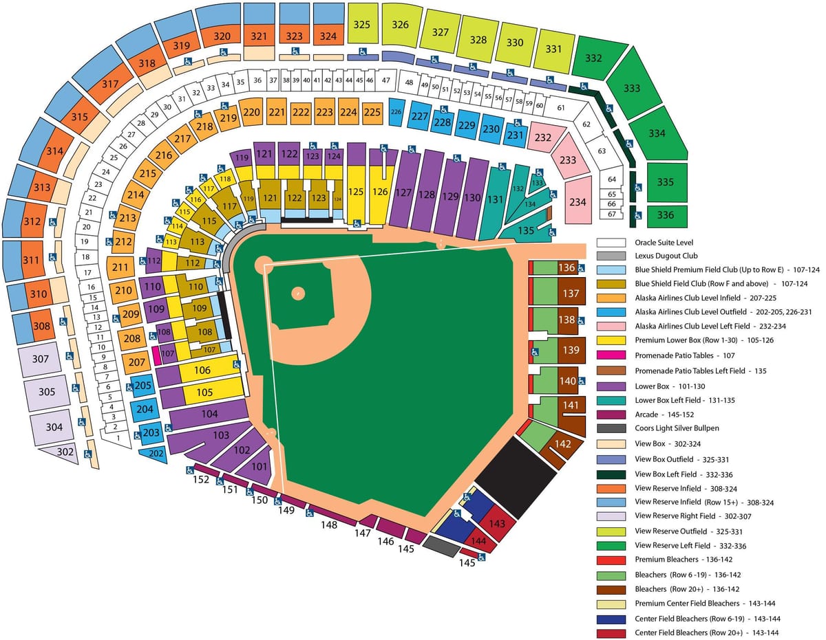 San Francisco giants صندلی نقشه