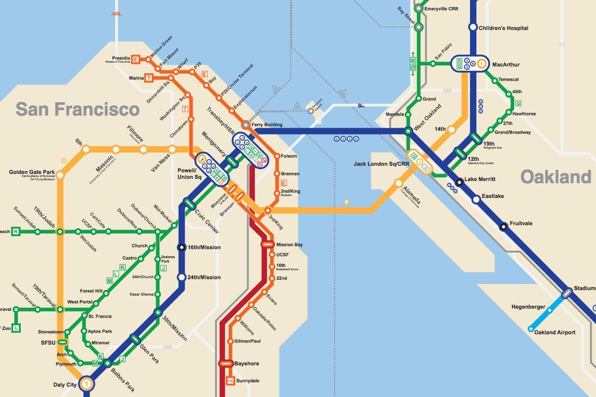 SFO نقشه مترو