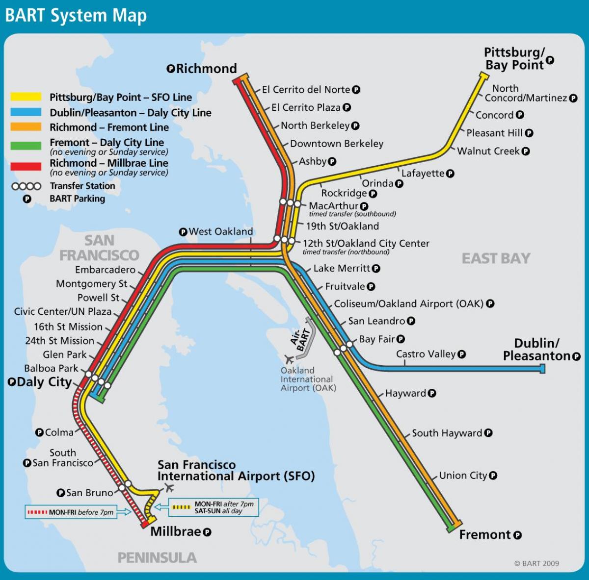سان فرانسیسکو بارت سیستم نقشه