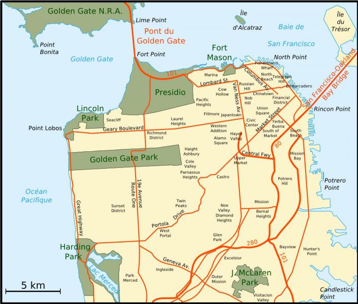 نقشه از منطقه خلیج بیشتر