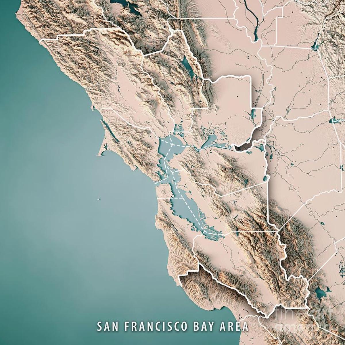 نقشه از San Francisco bay توپوگرافی 