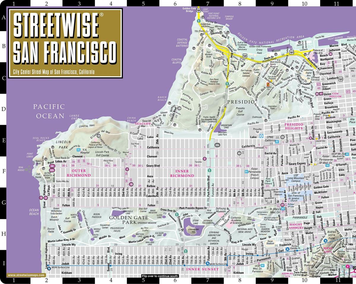نقشه از خیابانی در سان فرانسیسکو
