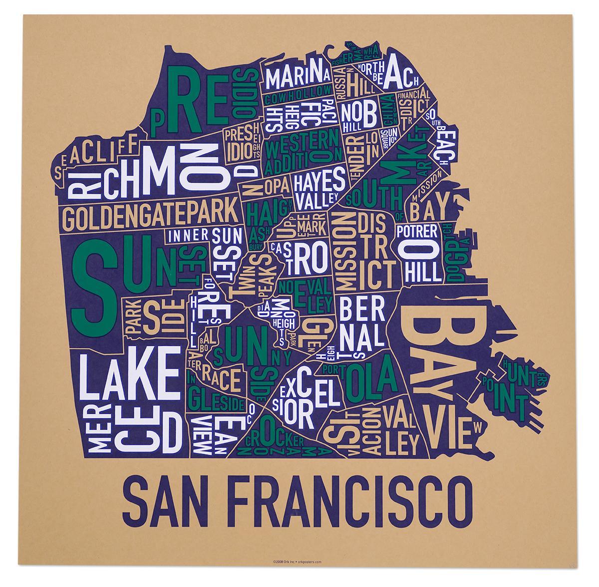 سان فرانسیسکو محله, نقشه, پوستر