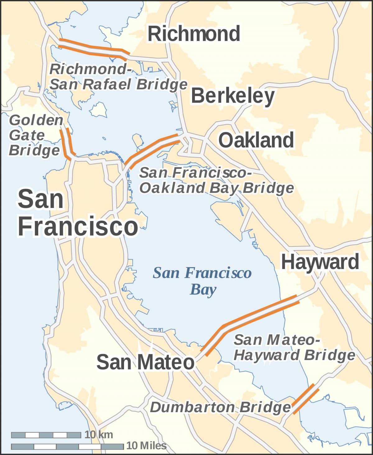 نقشه از San Francisco پل