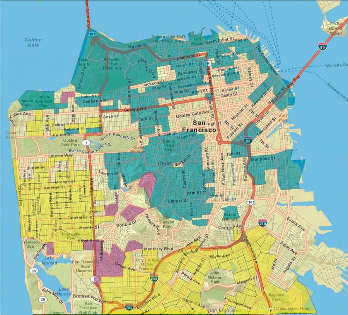 نقشه از San Francisco gis