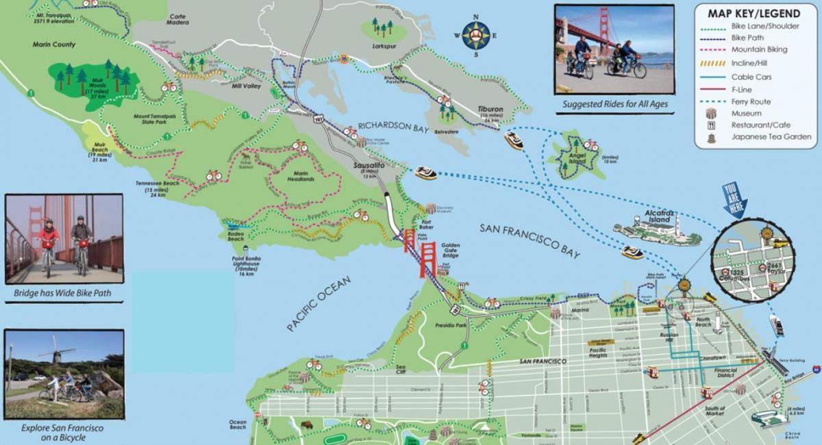 نقشه از San Francisco, تور دوچرخه