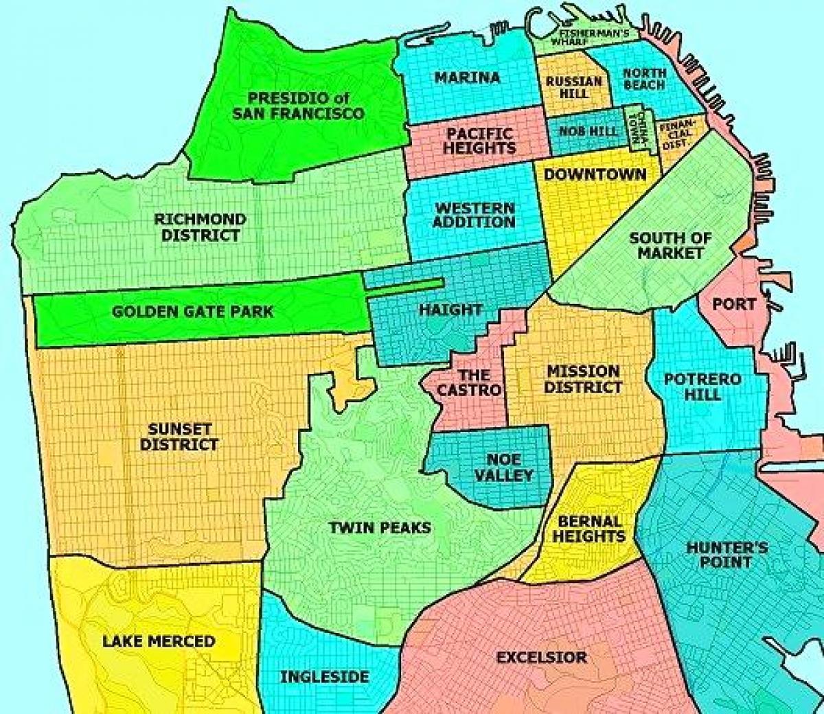 حومه سان فرانسیسکو نقشه