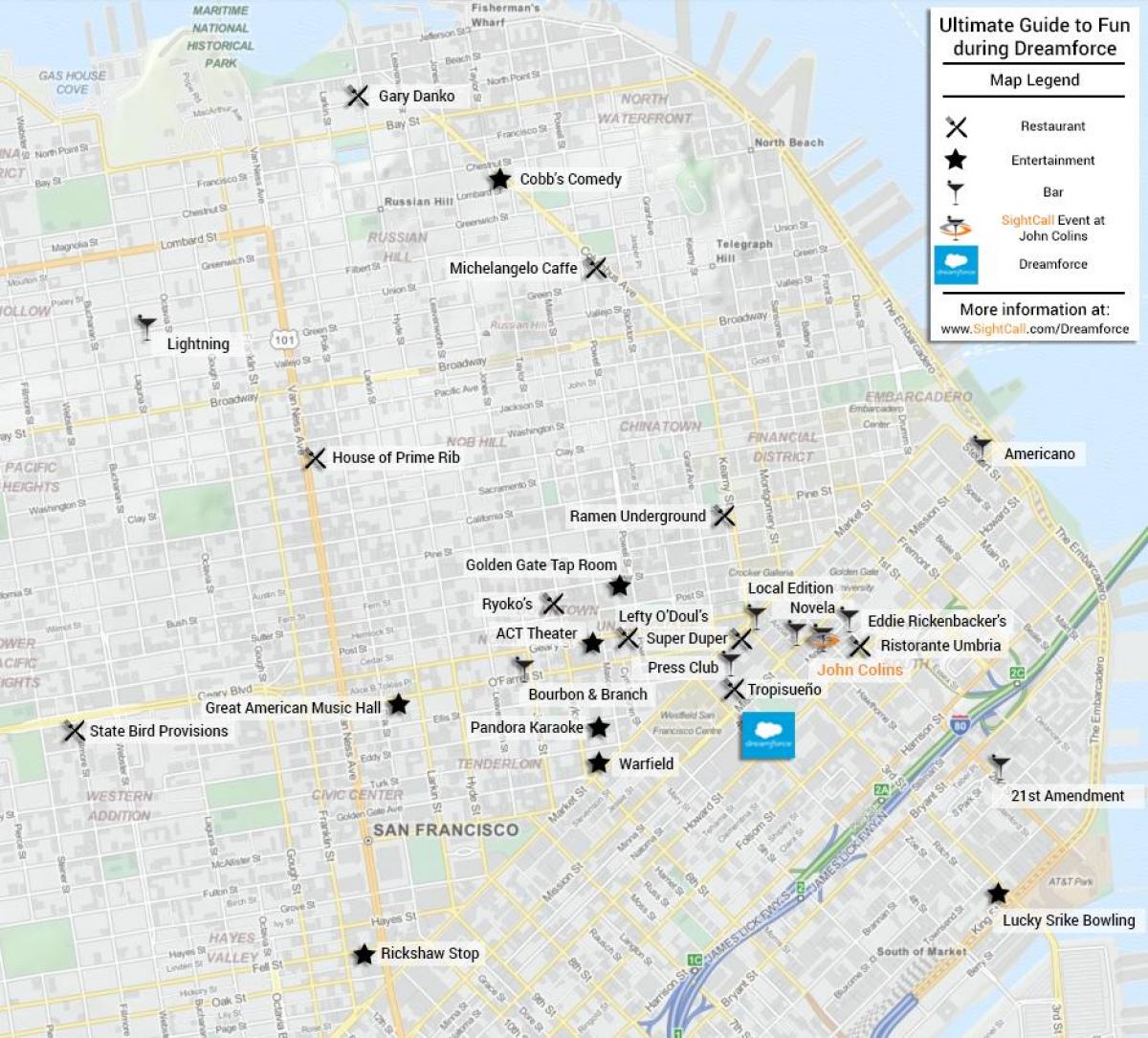 نقشه از San Francisco رستوران