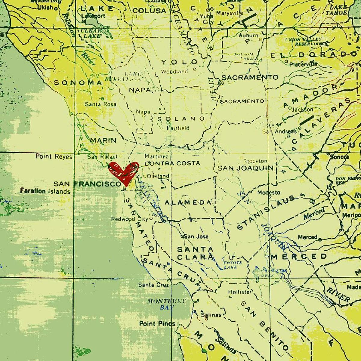 قلب در سن فرانسیسکو نقشه