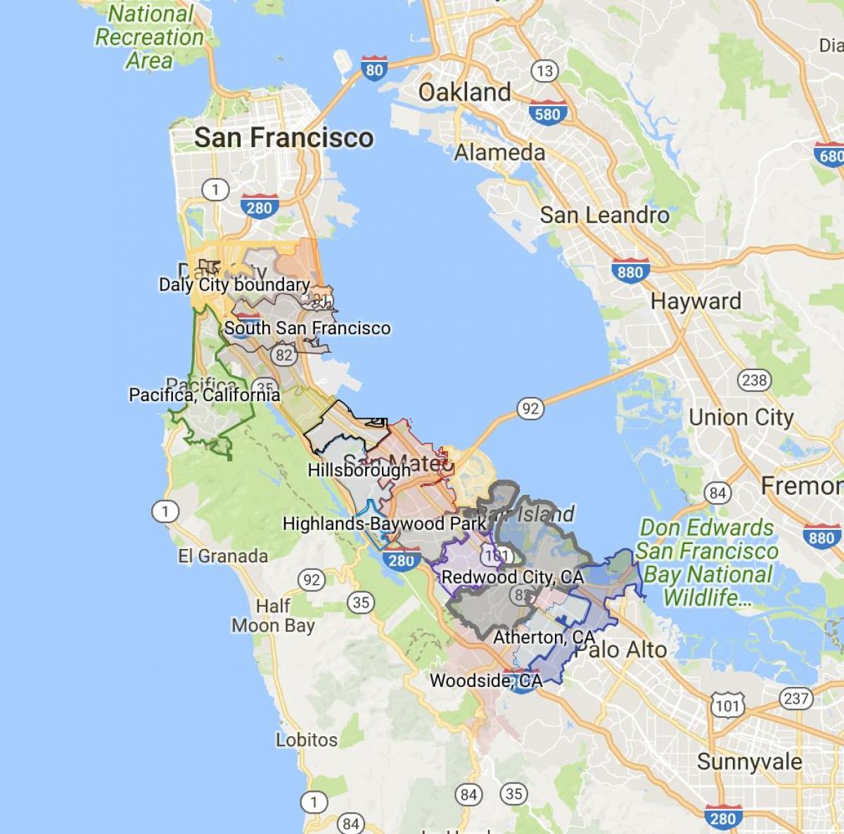 نقشه شهر سان فرانسیسکو محدودیت