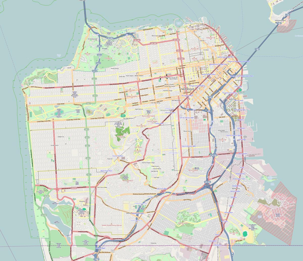 نقشه از San Francisco, طرح