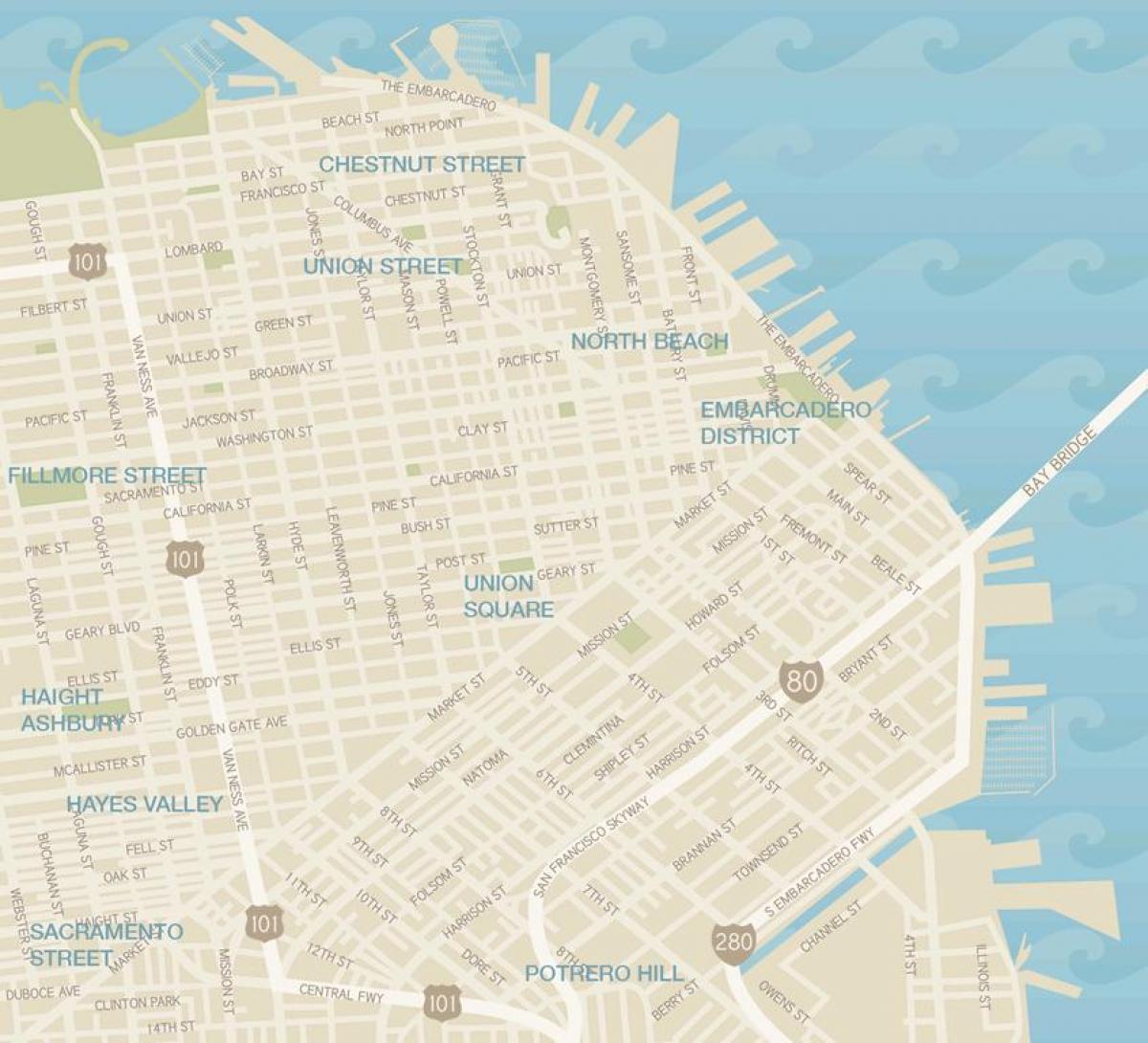 نقشه از San Francisco پوشاک منطقه