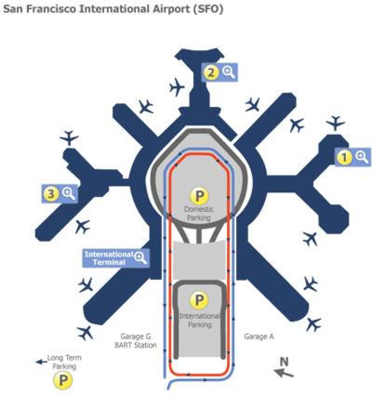 فرودگاه سان فرانسیسکو دروازه نقشه