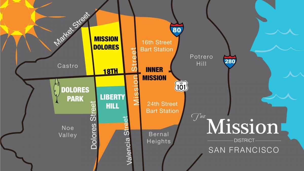 نقشه از ماموریت منطقه سان فرانسیسکو