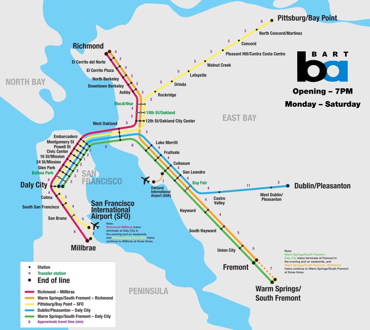 بارت سیستم San Francisco map