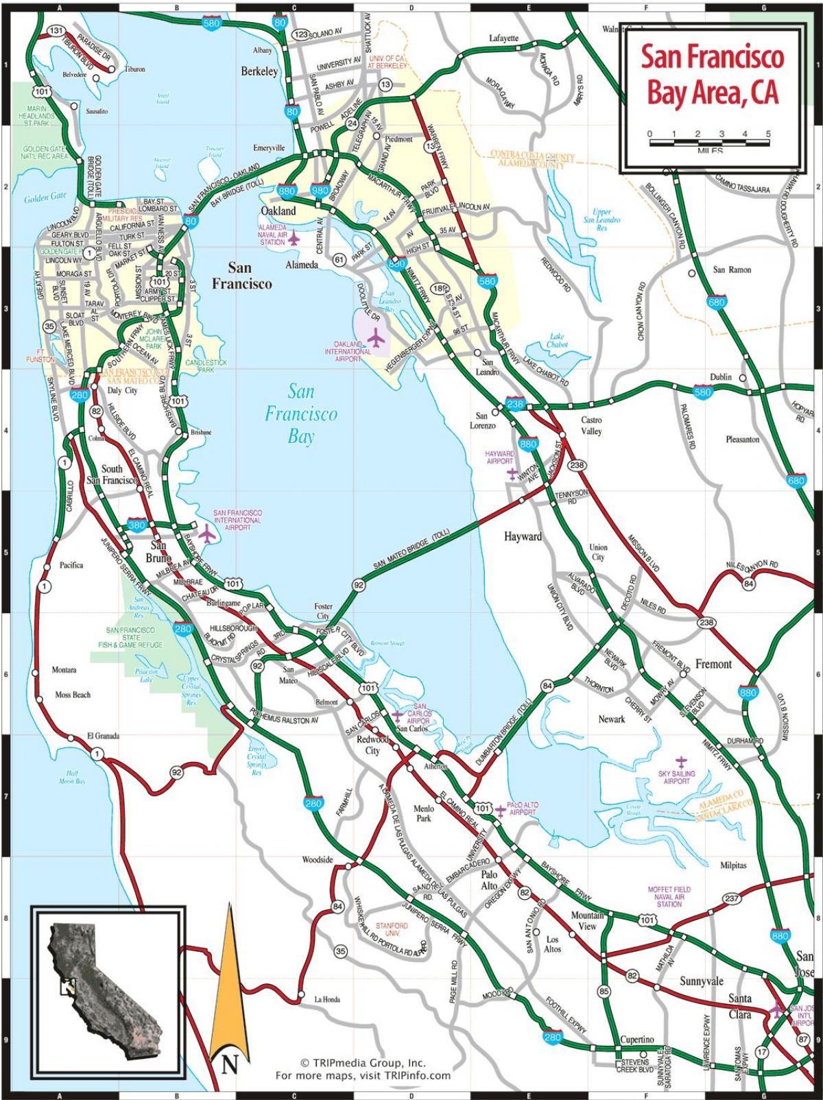 نقشه از San Francisco bay area