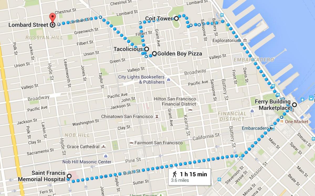 سان فرانسیسکو چینی تور پیاده روی نقشه