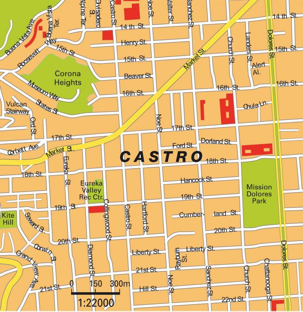 نقشه کاسترو منطقه در سان فرانسیسکو