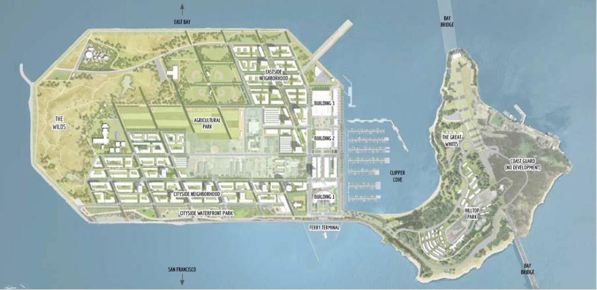 نقشه از جزیره گنج سان فرانسیسکو