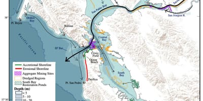 نقشه از San Francisco bay عمق