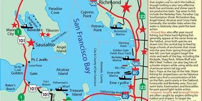 نقشه از San Francisco bay ماهیگیری 