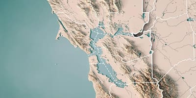 نقشه از San Francisco bay توپوگرافی 