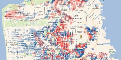نقشه از San Francisco ارتفاع