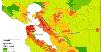 نقشه از San Francisco جمعیت