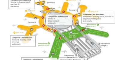 SFO ترمینال 3 دروازه نقشه