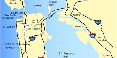 نقشه از San Francisco, سواحل