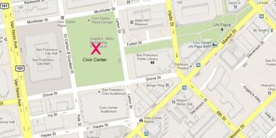 نقشه از San Francisco مدنی مرکز