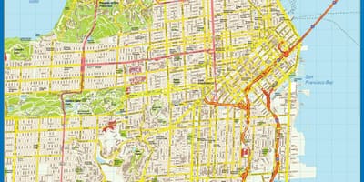 نقشه از San Francisco دیوار