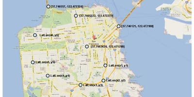 نقشه از San Francisco مختصات