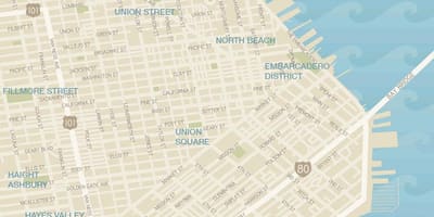نقشه از San Francisco پوشاک منطقه