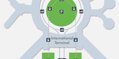 نقشه از فرودگاه SFO ترمینال 1