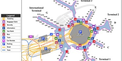 SFO فرودگاه بین المللی نقشه