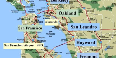 نقشه از San Francisco منطقه کالیفرنیا